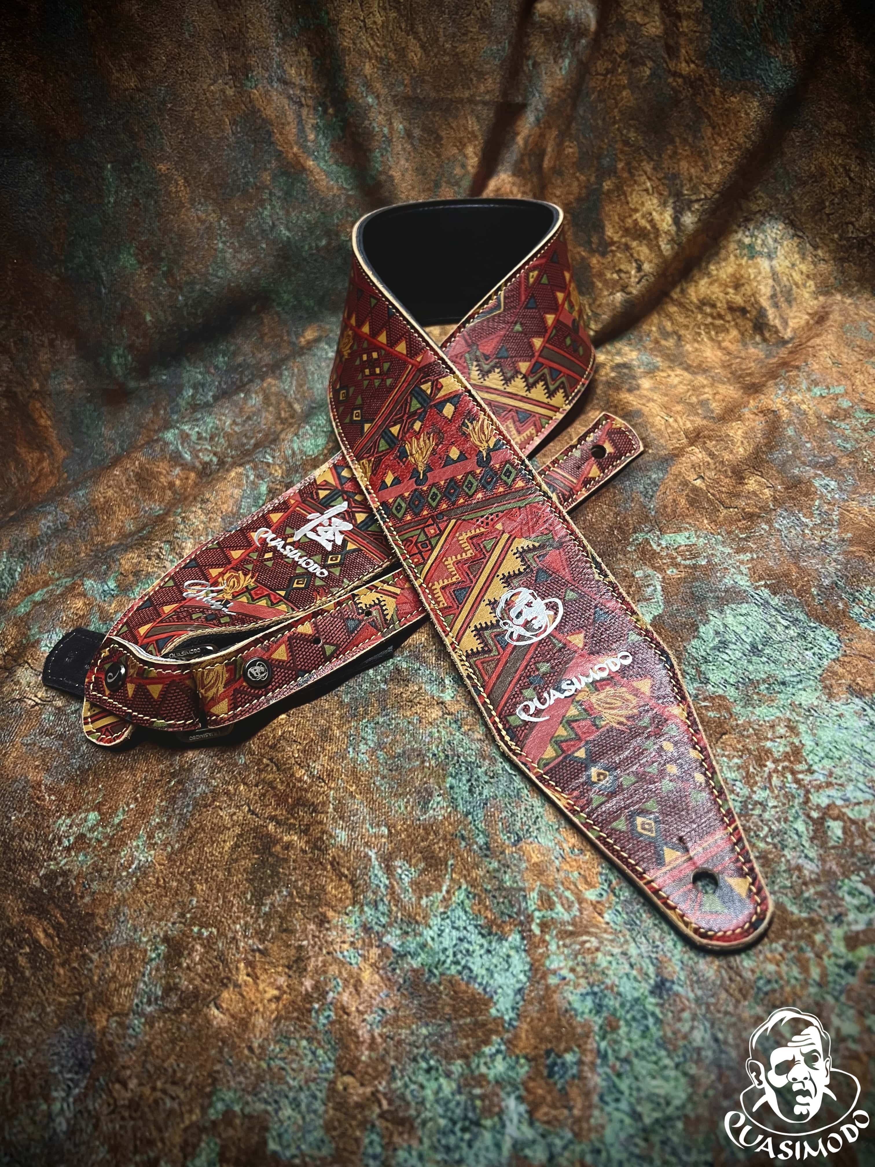 Image of Limited edition custom guitar strap-Face-Limit Design-L-052