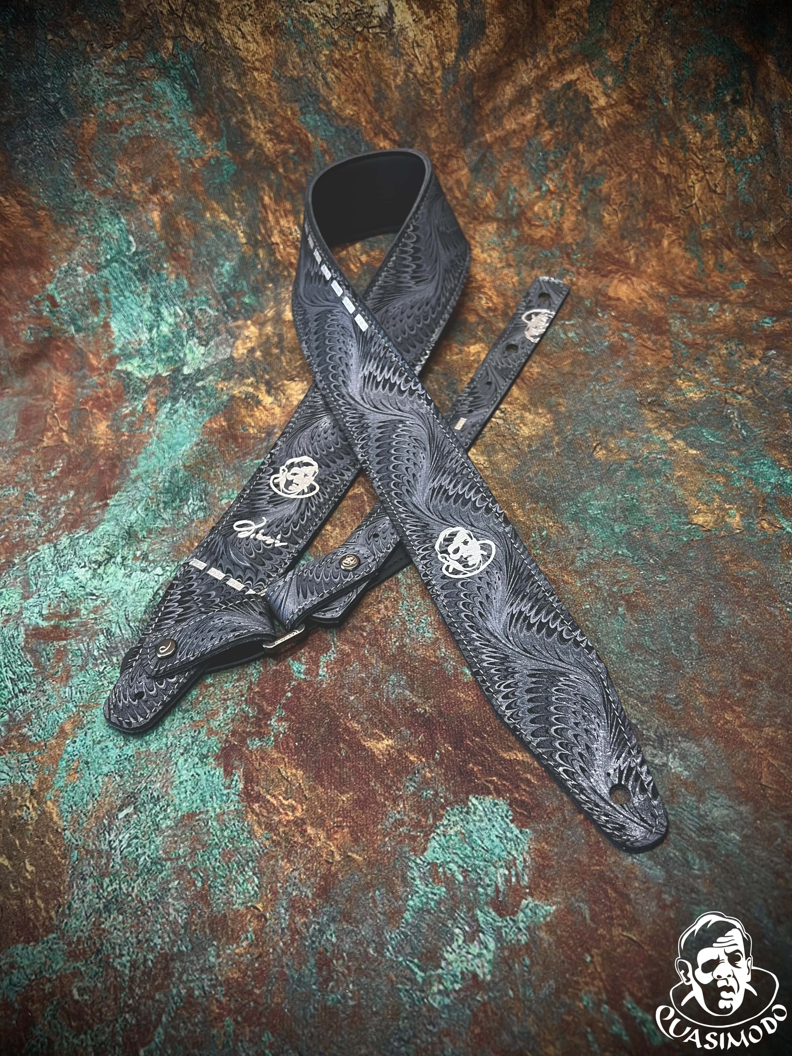 Image of Limited edition custom guitar strap-Face-Limit Design-L-478