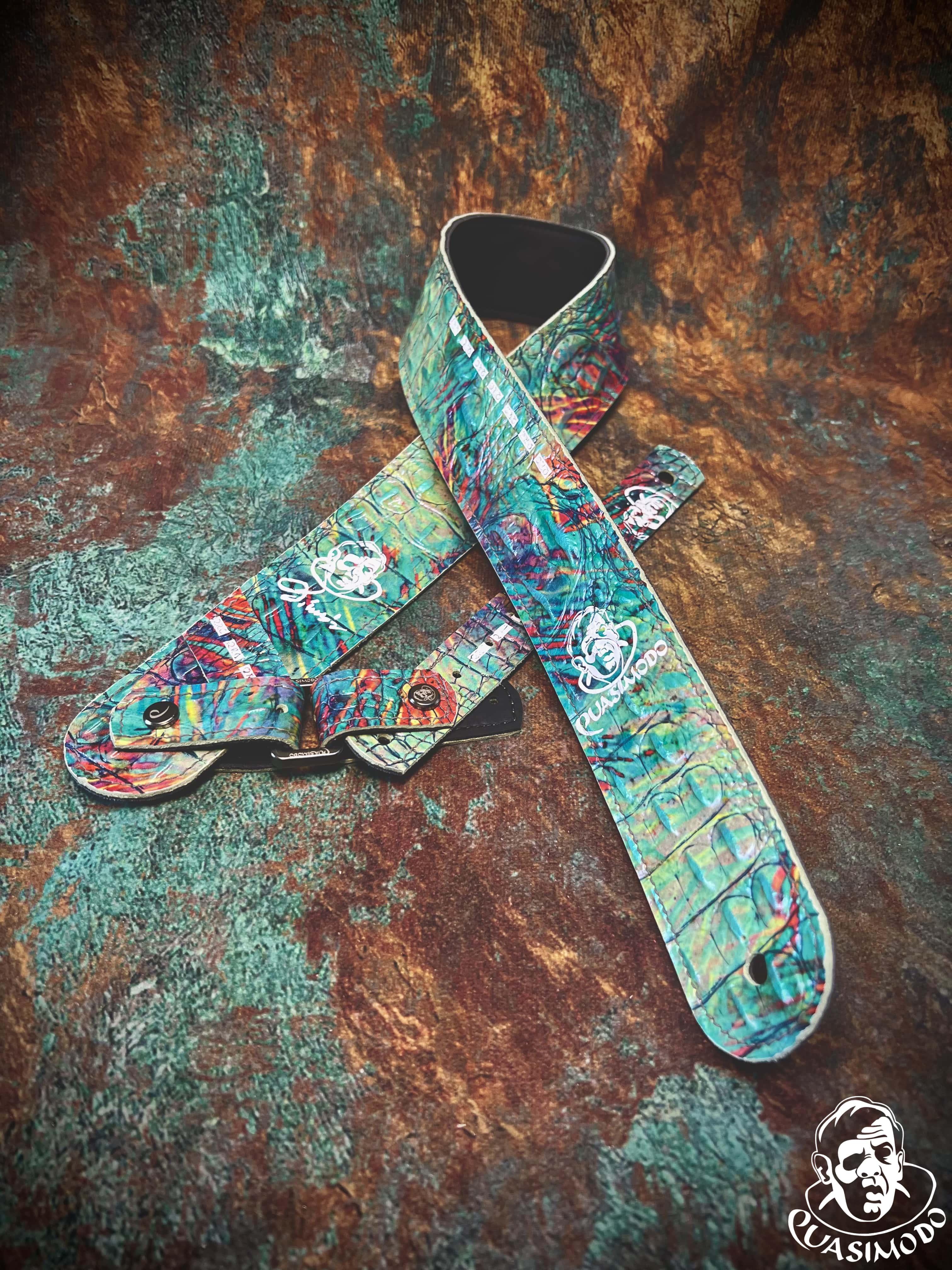 Image of Limited edition custom guitar strap-Face-Limit Design-L-481