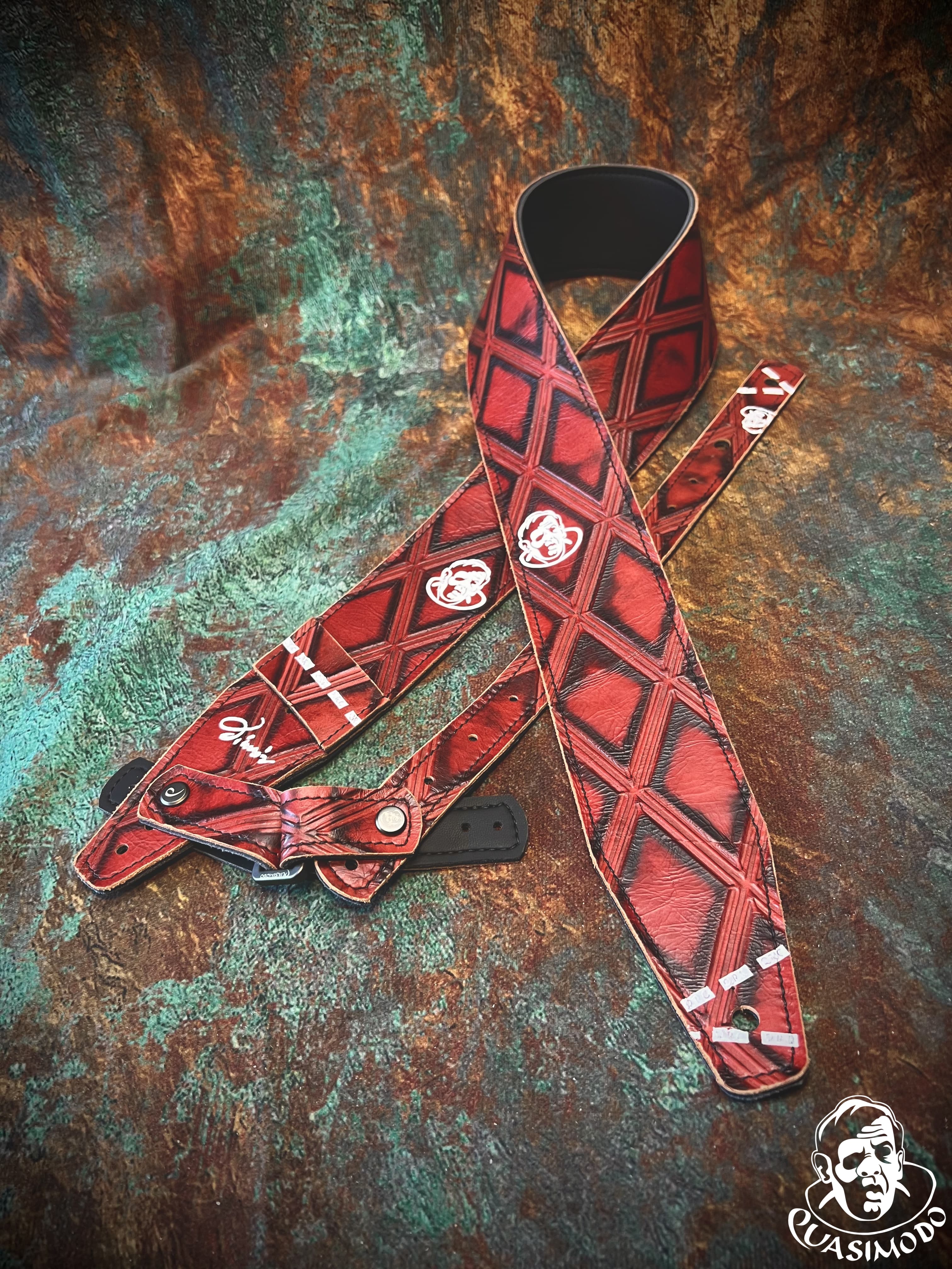 Image of Limited edition custom guitar strap-Face-Limit Design-L-557