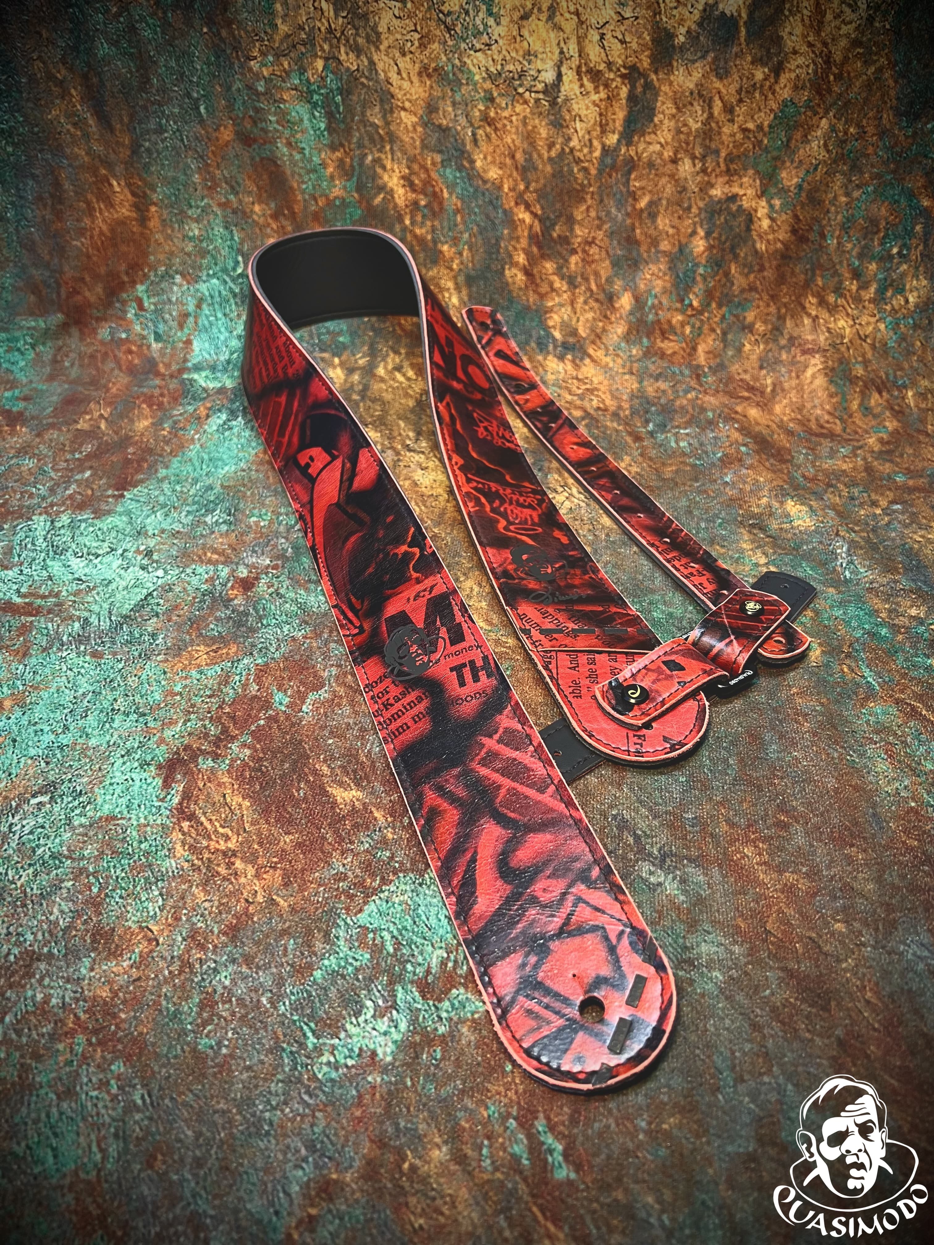 Image of Limited edition custom guitar strap-Face-Limit Design-L-567