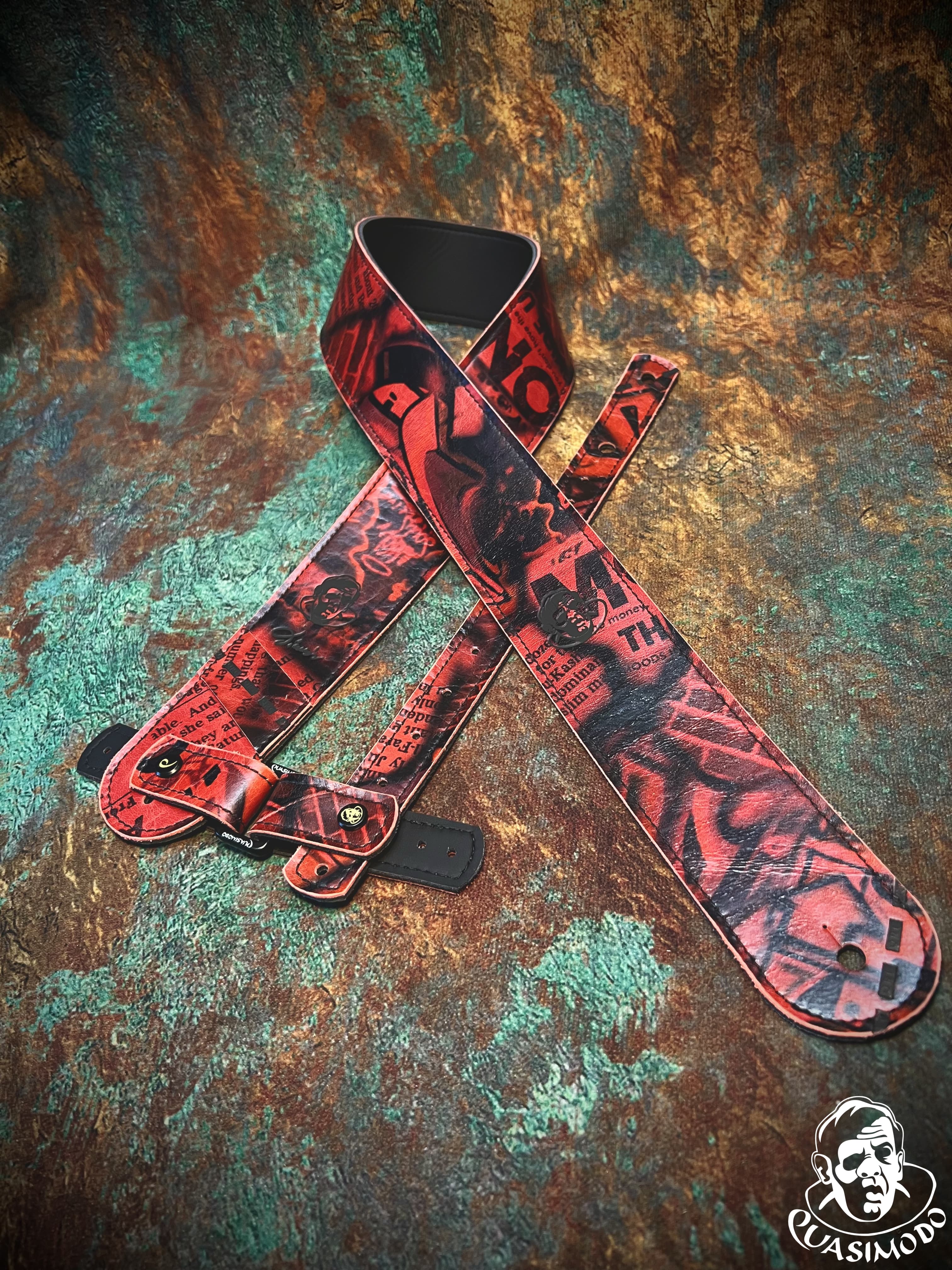 Image of Limited edition custom guitar strap-Face-Limit Design-L-567