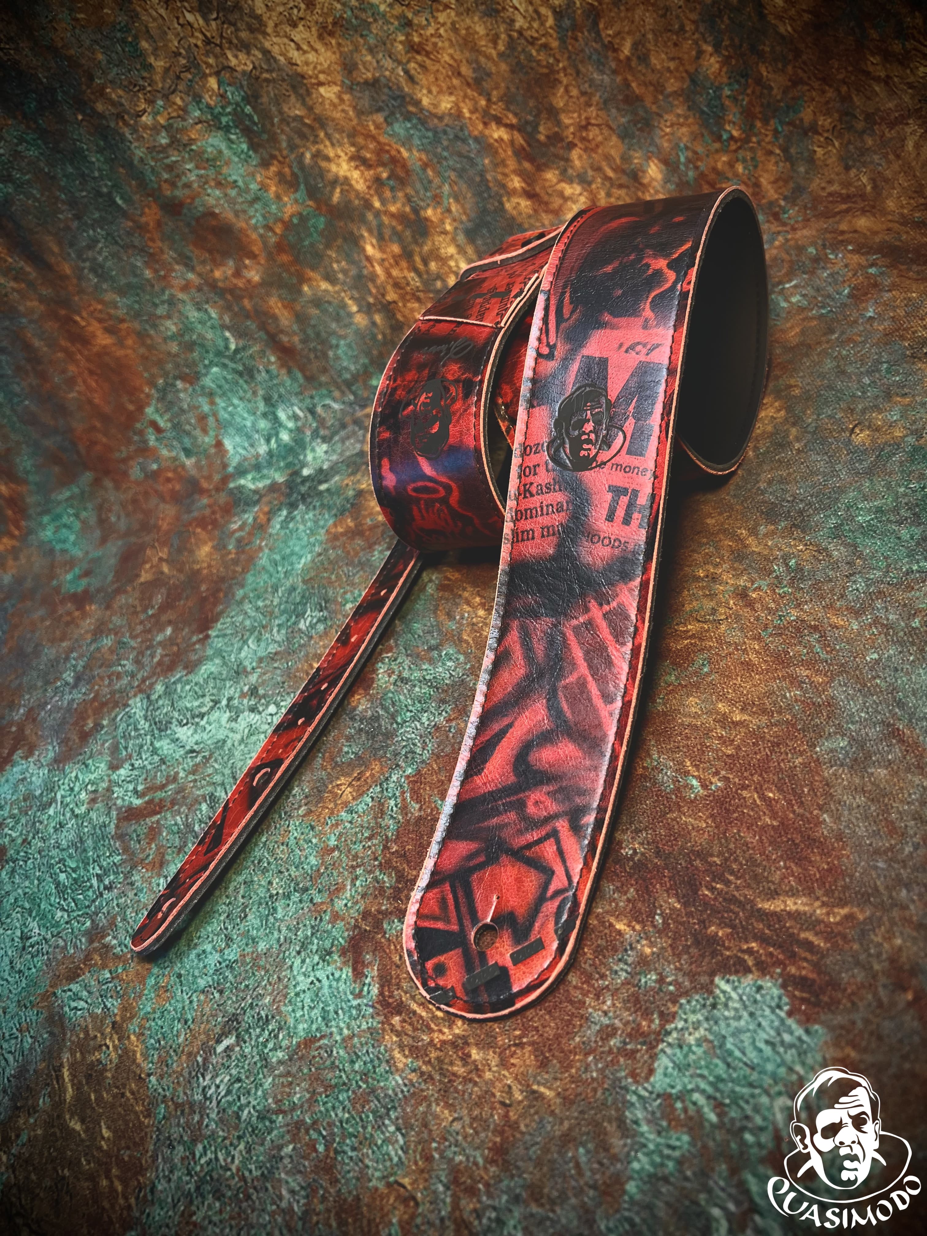 Image of Limited edition custom guitar strap-Face-Limit Design-L-567